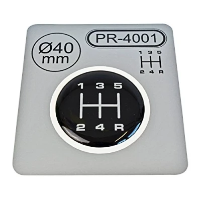 Image of 1 x gear lever sticker, diameter = 40 mm, 5 speed knob emblem, silicone scheme 1.