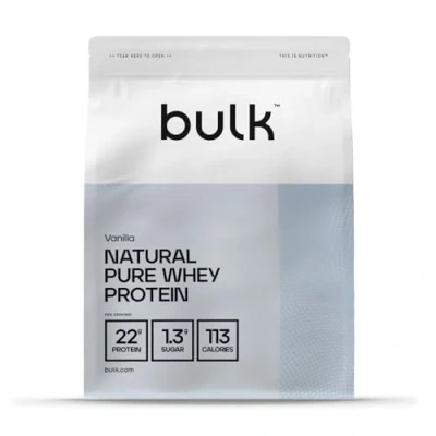 Image of Bulk Natural Pure Whey Protein Concentrate, Sweetened With Stevia, Vanilla, 2.5 kg, 83 Servings, Packaging May Vary