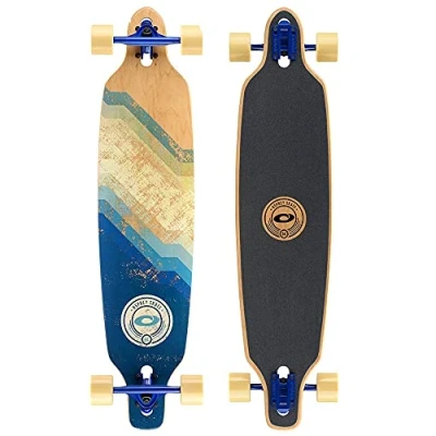 Image of Osprey Twin Tip Longboard, 39inch Complete Skateboard, 7 PLY Canadian Maple Deck, For Kids Adults and Beginners, Slide Fade, Multiple Colours