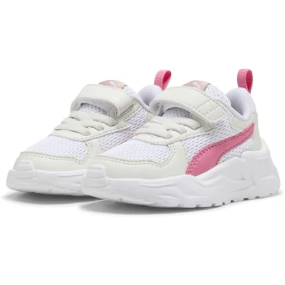 Image of Puma Trinity LITE Unisex Trainers for kids, Size: 4.5K, White/magic rose/vapor gray Textile