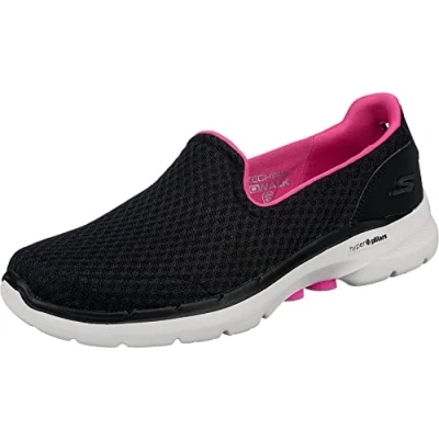 Image of Skechers women 124508 Sneaker, Black/ Hot pink, 3.5 UK