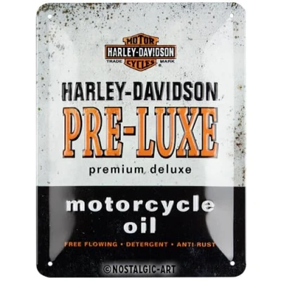 Image of Nostalgic Art Retro tin sign, 15 x 20 cm, Harley Davidson Pre Luxe Gift idea for bikers, made of metal, vintage design