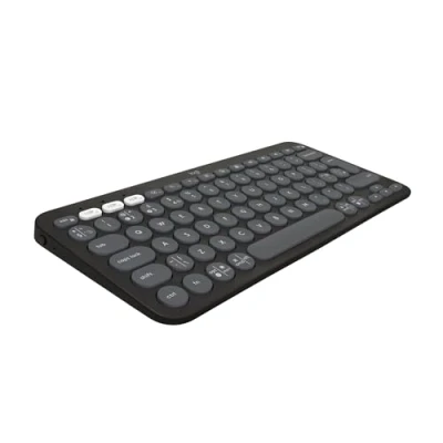 Image of Logitech Pebble Keys 2 K380s, Multi Device Bluetooth Wireless Keyboard with Customisable Shortcuts,Slim and Portable,Easy Switch for Windows/macOS/iPadOS/Android/Chrome OS, QWERTY UK Layout, Graphite