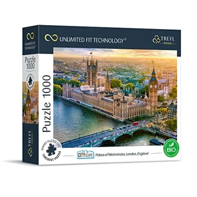 Image of Trefl 10705 1000 Elemente, Dickster Karton, BIO, Unterhaltung für Erwachsene und Kinder ab 12 Jahren, Cityscape Puzzle Palace of Westminster, London, England