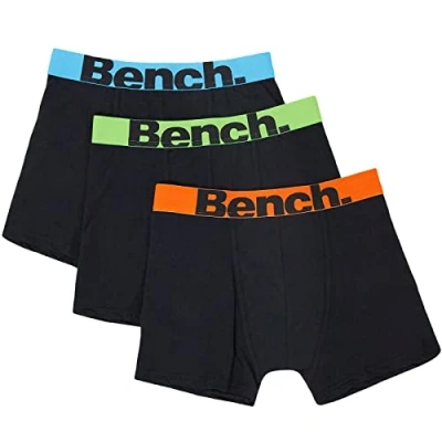 Image of Bench Mens Action 3 Pack Logo Waistband Boxer Shorts L Assorted