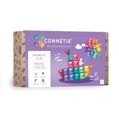 Image of Connetix Pastel Starter Pack, 64 Pieces