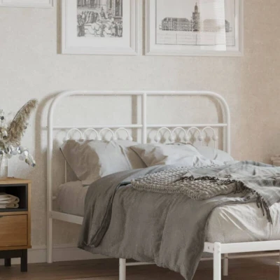 Image of Metal Headboard White 120 cm Vidaxl