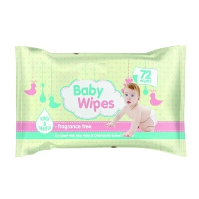 Image of Zale Yardley Baby Wipes 72pcs, Cleaning Wipes, Fresh Wet Fragrance Sensitive Skin, Enriched with Aloe Vera &amp; Chamomile Extract, Gentle Cleansing