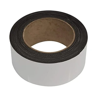 Image of Magnetic Racking Tape, Mark With Dry Wipe Pens, Easy Wipe, Easily Cut To Size, White, 70mm x 10m Roll