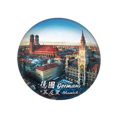 Image of 3D Munich Germany Refrigerator Fridge Magnet Crystal Glass Tourist Travel Souvenir Collection Gift Magnetic Sticker Home Kitchen Decoration