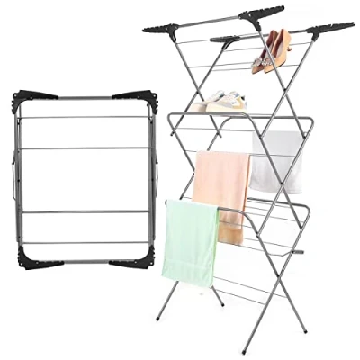 Image of Rainberg 3 Tier Clothes Airer, Indoor Outdoor Drying Rack with 20m Washing Line Space. ( Airer)