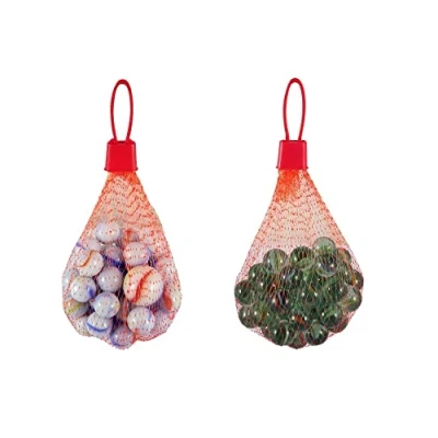 Image of The Home Fusion Company Traditional Classic Glass Marbles Kids Game 50 In Net