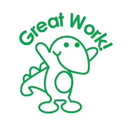 Image of SuperStickers Great Work Dinosaur Pre Inked Stamper Green,Small