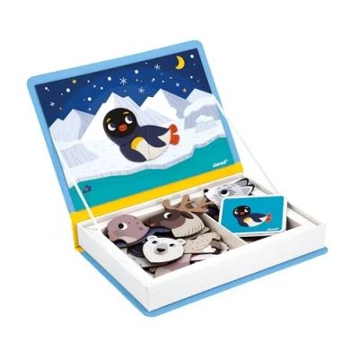 Image of Janod Magnéti&#039;Book Arctic Animals 30 Magnet Educational Game with 10 Model Cards Children’s FSC Cardboard Toy Develops Fine Motor Skills &amp; Imagination 3 years +