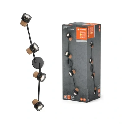 Image of LEDVANCE LED downlight Cork, GU10, 4 bulb,, dimmable, black