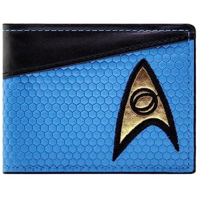 Image of Enterprise USS Starfleet Emblem Voyage Science Uniform Wallet Bi Fold Coin Pocket &amp; Card Holder, Blue