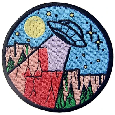 Image of UFO in The Wild Explore Outdoor Patch Embroidered Applique Iron On Sew Emblem