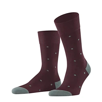 Image of FALKE Men&#039;s Dot M SO Cotton Patterned 1 Pair Socks, Red (Barolo 8597), 5.5 8