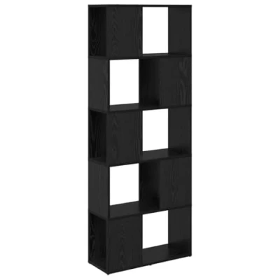 Image of vidaXL Bookshelf Black oak Engineered wood 60 x 24 155 cm