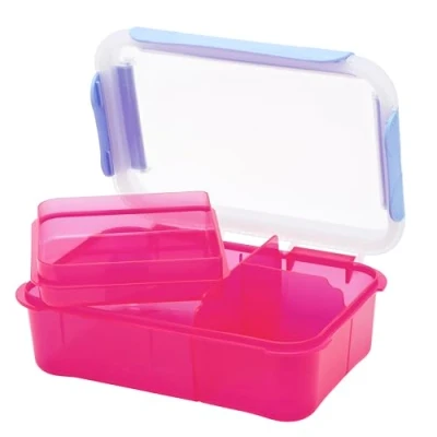 Image of Smash Bento Lunch Box, Pink, 1.6 Liter Capacity