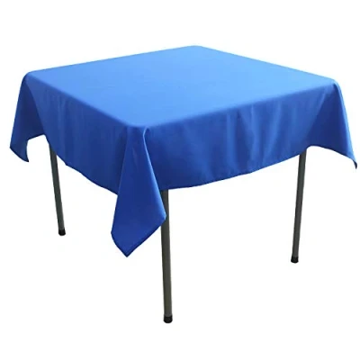Image of KaitatsuSen Square Polyester Fabric Tablecloth, Royal Blue, 150x150 cm