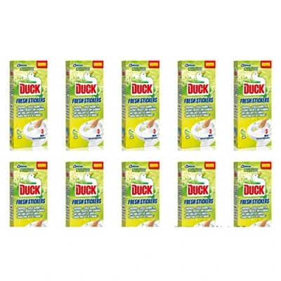Image of 10 x Duck Fresh Lime WC Freshener Stickers to prevent Germs and Limescale