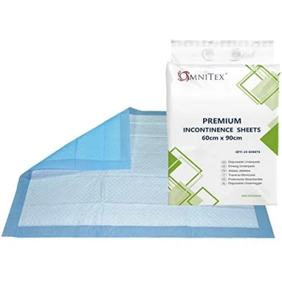 Image of Omnitex 60 x 90cm Incontinence Bed Pads 1400ml 2000ml Disposable Absorbing Sheets (100x Premium (1400ml))