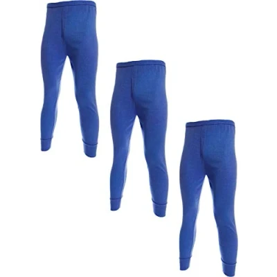 Image of 3 Pairs Mens Undercover Brushed Thermal Long Johns Blue XX Large