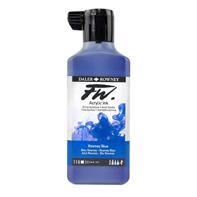Image of Daler Rowney FW Acrylic Ink, Plastic Bottle, 6.09oz 180 ml, Blue