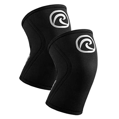Image of Rehband 5mm Knee Sleeves for Functional Training, Cross Training &amp; Powerlifting, Weightlifting Support made of Neoprene, Unisex, Colour:Silver/Black 1 Pair, Size:X Small