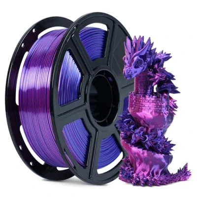 Image of FLASHFORGE Silk Bi Color PLA Filament 1.75mm, Coextrusion Blue Rose Dual Multicolor 3D Printer Filament, Enchanting Finish with 360 Shifting Effect
