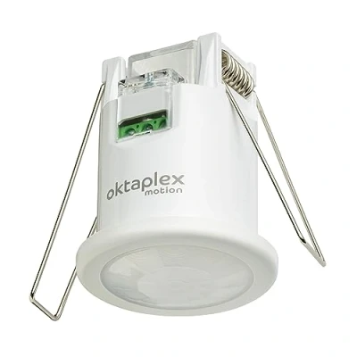 Image of Oktaplex Ron Set of 2 Ceiling Motion Detectors Flat 360 / 8 m PIR Sensor Indoor 3 Wire 230 V LED Suitable