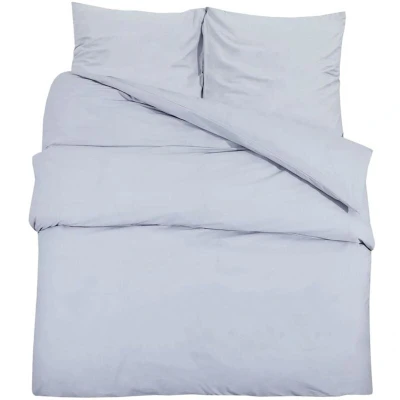 Image of vidaXL Duvet Cover Set Grey 220x240 cm Light weight Microfiber