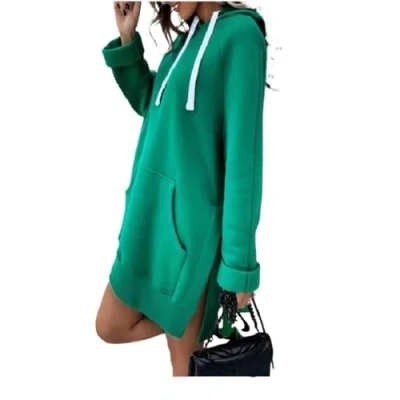 Image of The Warmy Oversized Hoodie Dress,Hoodie Dress for Women with Pockets,Oversized Dress,The (Color : Green, Size S)