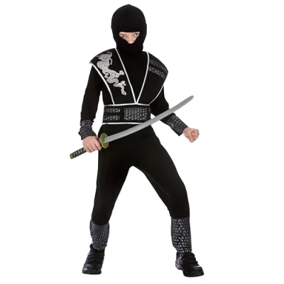Image of Childrens Boys Elite Shadow Ninja Assassin Fancy Dress Costume Small (3 4 years)