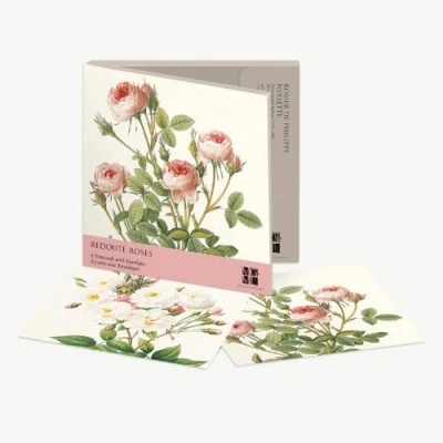 Image of Museums and Galleries Marketing. Classics 123 x 123mm Roses Designed Note Card Wallet with Envelope (Pack of 8)