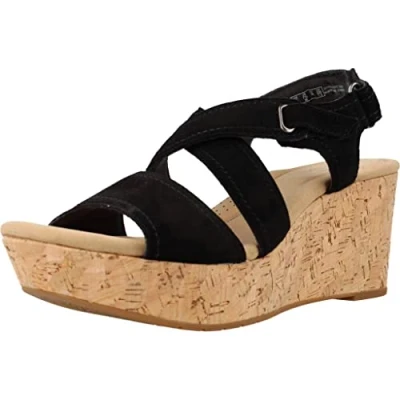 Image of Clarks Women&#039;s Rose Way Sandal, Black, 5 UK