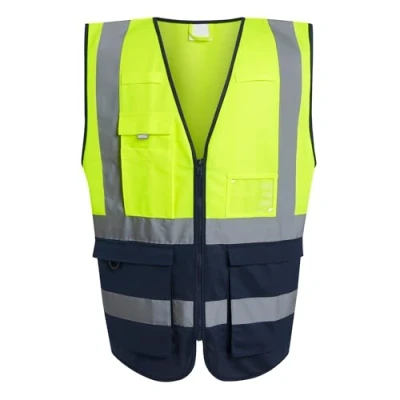 Image of Regatta Professional Mens Hi Vis Vest (3XL) (Yellow/Navy)