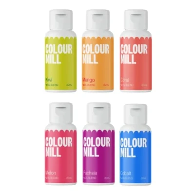 Image of Colour Mill Oil Based Food Colouring Tropical Set/6 Next Generation for Baking, Decorating, Icing and Cooking Dye DIY Slime Crafts Making Burgundy 6 x 20 ml
