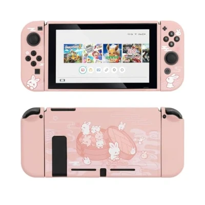 Image of GeekShare Protective Case Compatible with Nintendo Switch, Soft TPU Slim Cover Fit Switch Console and Joy Con (Steamed Bun Rabbit) [video game]
