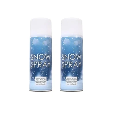 Image of Quebec Artificial Snow Spray Set of 2 Cans Ideal For Decorating Christmas Trees, Windows, Glasses, Wreaths Or Simply Having Fun With The Friends Unleash Winter Magic In Any Season (85 Ml Can)