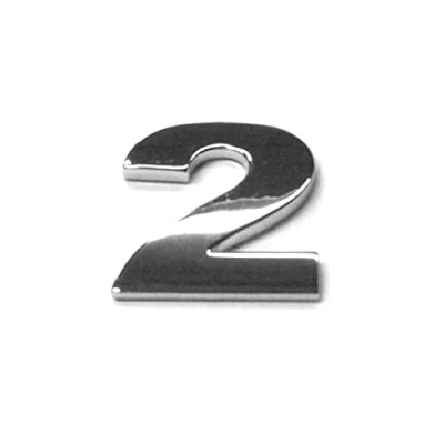 Image of Chrome Letters Digits Numbers Signs Self Adhesive 3D Emblem Decal Badge Sticker for Car Van Home Decor Digit 2