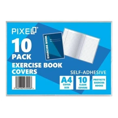 Image of Clear A4 Exercise Book Covers Self Adhesive Sheets (Pack of 10)
