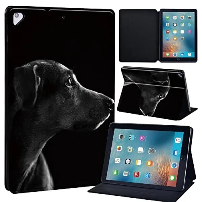 Image of Leather slim lightweight Stand Cover Case for Apple New iPad 9.7 2018 2017(6th Gen, 5th Gen)/iPad Air 2/iPad Air/iPad Pro Tablet with Auto Wake/Sleep (Dog)