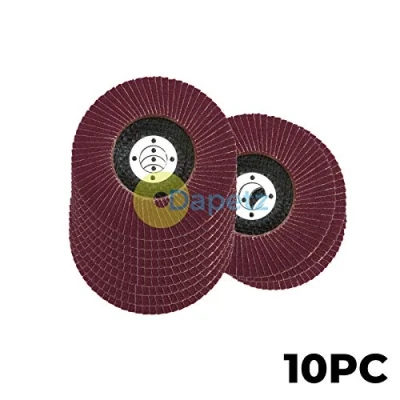 Image of Dapetz ® Flap Discs 60 Grit 115mm 4.5&quot; Aluminum Oxide Pack of 10 Grinding Sanding for Angle Grinder to Metal Wood and Stainless Steel