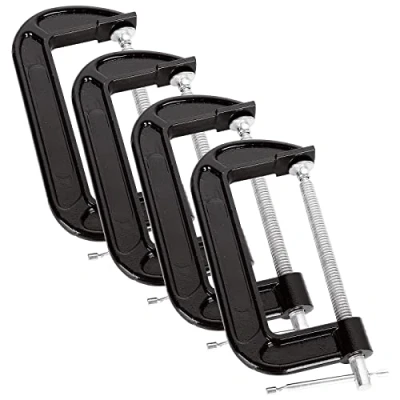 Image of ASelected 4PCS G Clamp 6inch (150mm) Heavy Duty Screw Clamps Industrial Strength C Set for Woodworking Welding Building Automotive Repair 6 Inch Jaw Opening