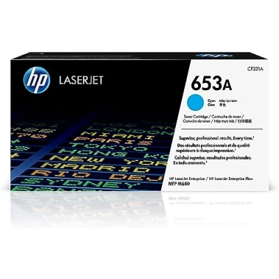 Image of HP CF321A 653A Original LaserJet Toner Cartridge, Cyan, Single Pack
