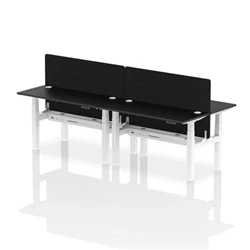 Image of Air B2B 1400x600mm Adjustable 4P Bench Desk CP Black/White + Screen