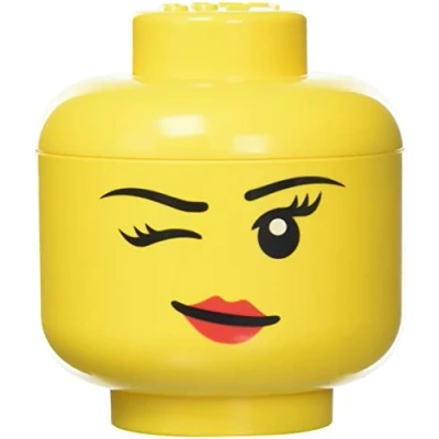 Image of LEGO Storage HEAD (MINI) WINKING Polypropylene Box with Lid for Kids&#039; Toy Storage, Stackable Organizer, and Fun Solution Enthusiasts Beyond
