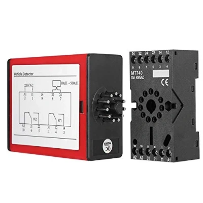 Image of Vehicle Detector, Single Channel Inductive Loop Detector Power Monitor Volt with 3 Levels Adjustable, for Car Parking Lot Access Control Instrumentation